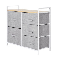 HOMCOM Μεταλλική Συρταριέρα με 5 Υφασμάτινα Κουτιά 83 x 29 x 77 cm 850-126