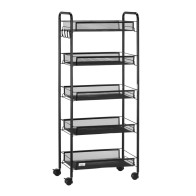 HOMCOM Πολυλειτουργικό Μεταλλικό Τρόλεϊ με 5 Ράφια 45 x 26.5 x 106 cm 850-164