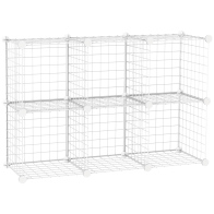 Αρθρωτό ντουλάπι παπουτσιών HOMCOM για εξοικονόμηση χώρου, 6 κύβοι 30x30x30 cm σε ατσάλι και PP, 94x32x94 cm, λευκό 850-177