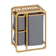 Καλάθι Απλύτων από Μπαμπού με 3 Χώρους HOMCOM 850-181