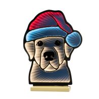 Infinity Σκυλί Φωτιζόμενο Προτομή σε Ξύλινη Βάση Διπλής Όψης 33Χ40εκ.