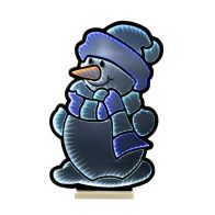 Infinity Χιονάνθρωπος Φωτιζόμενος Διπλής Όψης σε Ξύλινη Βάση 38Χ60εκ.