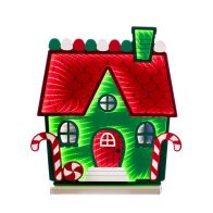 Infinity Σπίτι Φωτιζόμενο Διπλής Όψης σε Ξύλινη Βάση 43Χ45εκ.