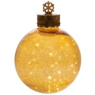 ΧΡΥΣΗ ΑΝΤΙΚΕ ΓΥΑΛΙΝΗ ΦΩΤΙΖΟΜΕΝΗ ΜΠΑΛΑ ΜΕ ΧΙΟΝΟΝΙΦΑΔΑ ΣΤΗΝ ΚΟΡΥΦΗ Φ25Χ36ΕΚ ΜΠΑΤΑΡΙΑΣ