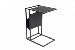 Lifa-Living Βοηθητικό Τραπεζάκι με Θήκη  για Περιοδικά 35 x 45 x 63 cm - Μαύρο 8720195389781