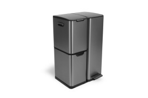 Umuzi 8720604888010 Cleaning Κάδος Απορριμμάτων Soft Close 3 Θέσεων 60L Μεταλλικό Γκρι
