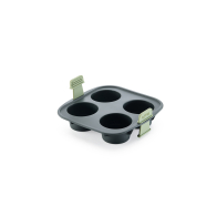 Lékué Φόρμα Σιλικόνης Για 4 Muffins  20x20cm Πράσινη για Air Fryer