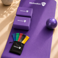 MotivationPro Yoga & Pilates Set – Πλήρες Σετ για Yoga, Pilates & Ενδυνάμωση - Μωβ