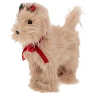 ΜΠΕΖ ΥΦΑΣΜΑΤΙΝΟΣ ΣΚΥΛΟΣ ΜΕ ΚΟΚΚΙΝΟ ΠΕΡΙΛΑΙΜΙΟ ΚΑΙ ΚΑΡΟ ΦΙΟΓΚΑΚΙ ΣΤΑ ΜΑΛΛΙΑ 31Χ11Χ32ΕΚ