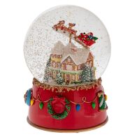 ΚΟΚΚΙΝΗ ΠΟΛΥΡΕΖΙΝ ΚΟΥΡΔΙΣΤΗ ΝΕΡΟΜΠΑΛΑ ΜΕ ΧΡΙΣΤΟΥΓΕΝΝΙΑΤΙΚΟ ΣΚΗΝΙΚΟ ΜΕ ΜΟΥΣΙΚΗ Φ13,5Χ16,5ΕΚ