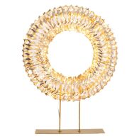 ΦΩΤΙΖΟΜΕΝΟΣ ΕΠΙΤΡΑΠΕΖΙΟΣ ΔΙΑΚΟΣΜΗΤΙΚΟΣ ΚΥΚΛΟΣ  ΣΕ ΧΡΥΣΗ ΒΑΣΗ 38Χ50Χ9ΕΚ ΜΕ 500 LED ΘΕΡΜΟ ΛΕΥΚΟ IP4