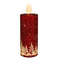 ΚΟΚΚΙΝΟ LED ΓΥΑΛΙΝΟ ΚΕΡΙ ΜΕ ΛΕΥΚΗ ΦΛΟΓΑ ΚΑΙ ΛΕΥΚΟ ΣΚΗΝΙΚΟ Φ9Χ27ΕΚ