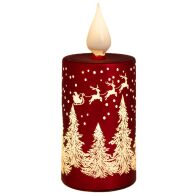 ΚΟΚΚΙΝΟ LED ΓΥΑΛΙΝΟ ΚΕΡΙ ΜΕ ΛΕΥΚΗ ΦΛΟΓΑ ΚΑΙ ΛΕΥΚΟ ΣΚΗΝΙΚΟ Φ9Χ21ΕΚ