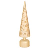 ΧΡΥΣΟ ΓΥΑΛΙΝΟ ΔΕΝΤΡΟ ΜΕ LED ΦΩΣ 9,5Χ9,5Χ40ΕΚ ΜΠΑΤΑΡΙΑΣ ΠΕΡΙΣΤΡΕΦΟΜΕΝΟ