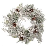 ΧΙΟΝΙΣΜΕΝΟ ΣΤΕΦΑΝΙ ΜΕ ΛΕΥΚΑ BERRIES ΚΑΙ ΚΟΥΚΟΥΝΑΡΙΑ 55ΕΚ