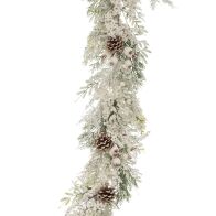 ΧΙΟΝΙΣΜΕΝΗ ΓΙΡΛΑΝΤΑ ΜΕ ΛΕΥΚΑ BERRIES ΚΑΙ  ΚΟΥΚΟΥΝΑΡΙΑ 180ΕΚ