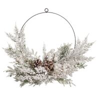 ΧΙΟΝΙΣΜΕΝΟ ΣΤΕΦΑΝΙ ΜΕ ΛΕΥΚΑ BERRIES ΚΑΙ ΚΟΥΚΟΥΝΑΡΙΑ 30ΕΚ