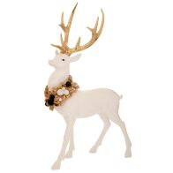 ΛΕΥΚΟ ΠΟΛΥΡΕΖΙΝ ΕΛΑΦΙ ΜΕ ΣΤΕΦΑΝΙ ΣΤΟ ΛΑΙΜΟ 28Χ14Χ45.5ΕΚ