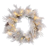 ΧΙΟΝΙΣΜΕΝΟ ΣΤΕΦΑΝΙ PRE-LIT WONDERLAND 60ΕΚ ME 50 LED ΛΕΥΚΑ ΖΕΣΤΑ ΛΑΜΠΑΚΙΑ ΣΤΑΘΕΡΑ