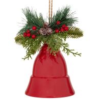 A.I. Decoration 94024 Καμπάνα Κρεμαστή Στολισμένη Μεταλλική 25x25x28cm Κόκκινη