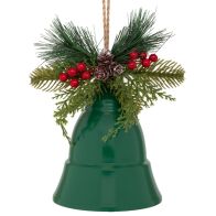 A.I. Decoration 94025 Καμπάνα Κρεμαστή Στολισμένη Μεταλλική 25x25x28cm Πράσινη
