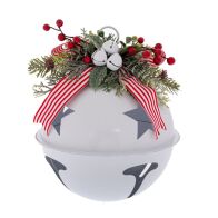 A.I. Decoration 94034 Κουδούνα Κρεμαστή Στολισμένη 26,5Χ26,5Χ33εκ. Λευκή
