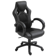 HomCom Καρέκλα γραφείου Gaming Style, Μαύρη A2-0089