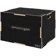 Sportnow A93-055V02BK Plyometric Jump Box Ξύλινο σε 3 ύψη 76-61-51cm Mαύρο