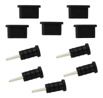 Σετ καλύμματα προστασίας για θύρα USB-C & 3.5mm AK327 μαύρο 10τμχ