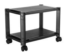 BRATECK ραφιέρα δαπέδου AMS-4L με ροδάκια 2 ράφια 50x33x37cm έως 10kg μαύρη