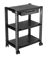 BRATECK ραφιέρα δαπέδου AMS-5L με ροδάκια 3 ράφια 50x33x63.5cm έως 10kg μαύρη