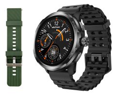 ULEFONE smartwatch Armor Watch Pro 2x λουράκια heart rate 1.50" AMOLED GPS 5 ΑΤΜ/IP68/IP69K/MIL-STD-810H μαύρο