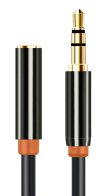 CABLETIME καλώδιο προέκτασης ήχου 3.5mm CT-AV311-P11FG gold plated 0.5m μαύρο