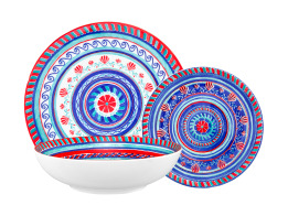 Casa Domani Σερβιτσιο 12 Τεμαχίων Μπλε Amalfi Coupe Σε Συσκευασία Δώρου- Πορσελάνη