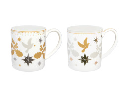 Maxwell & Williams Κούπες 340ml White Christmas Σετ 2 Τεμαχίων σε Συσκευασία Δώρου - Πορσελάνη