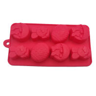 Φόρμα Σιλικόνης Πασχαλινή 8 Θέσεων 21x10,5x2,5 εκ.  Κόκκινη