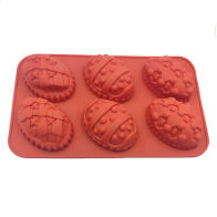 Φόρμα Σιλικόνης Πασχαλινή 6 Θέσεων Αυγά 27Χ16,5Χ3,5 Καφέ