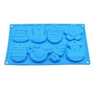 Φόρμα σιλικόνης Πασχαλινή Ζωάκια 8 θέσεων  Μπλε