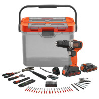 Black  & Decker Σετ  Κρουστικό Δραπανοκατσάβιδο 18V 2 Χ 1,5ΑΗ μπαταρίες, 400 mAH Φορτιστής και 78 Αξεσουάρ+  Θήκη Μεταφοράς και Αποθήκευσης