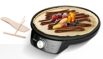 BRUNO BRN-0252 Κρεπιέρα 30εκ. 1200W με ρυθμιζόμενο θερμοστάτη και εξαρτήματα μαύρη