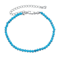 BAMOER βραχιόλι BSB204-BU με συνθετική τουρκουάζ ασήμι 925 μπλε