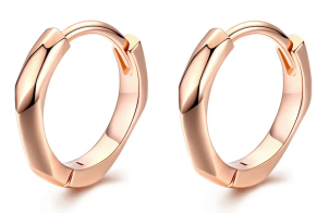 BAMOER σκουλαρίκια κρίκοι BSE119 ασήμι 925 ροζ χρυσό