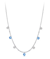 BAMOER κολιέ BSN428 με κυβική ζιρκόνια ασήμι 925 ασημί/μπλε