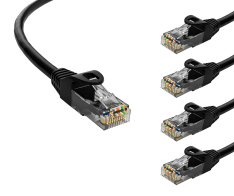 POWERTECH καλώδιο δικτύου CAB-N403-5 Cat 6 U/UTP CCA 250Hz 1m μαύρο 5τμχ