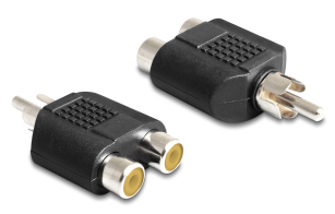 POWERTECH αντάπτορας RCA αρσενικό σε 2x RCA θηλυκό CAB-R020 μαύρος