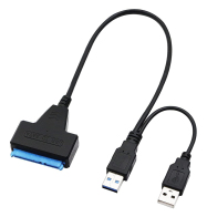 POWERTECH καλώδιο σύνδεσης HDD/SSD CAB-U163 2x USB σε SATA DC 5Gbps
