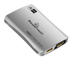 POWERTECH video capture CAB-UC081 HDMI/USB σύνδεση 4K/30Hz γκρι