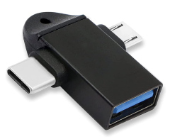 POWERTECH αντάπτορας USB σε USB-C & micro USB CAB-UC090 5Gbps μαύρος