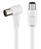 POWERTECH καλώδιο κεραίας RF αρσενικό - RF θηλυκό CAB-V040 γωνιακό λευκό 1.5m