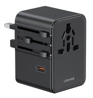 USAMS φορτιστής/αντάπτορας πρίζας CC310 2x USB & 3x USB-C universal 70W μαύρος